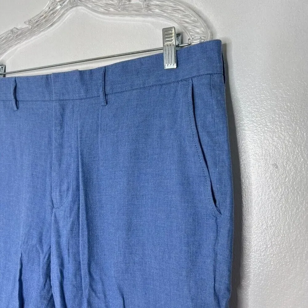 J Crew Men's Tapered Pants Blue Size 36 x 32 Cotton